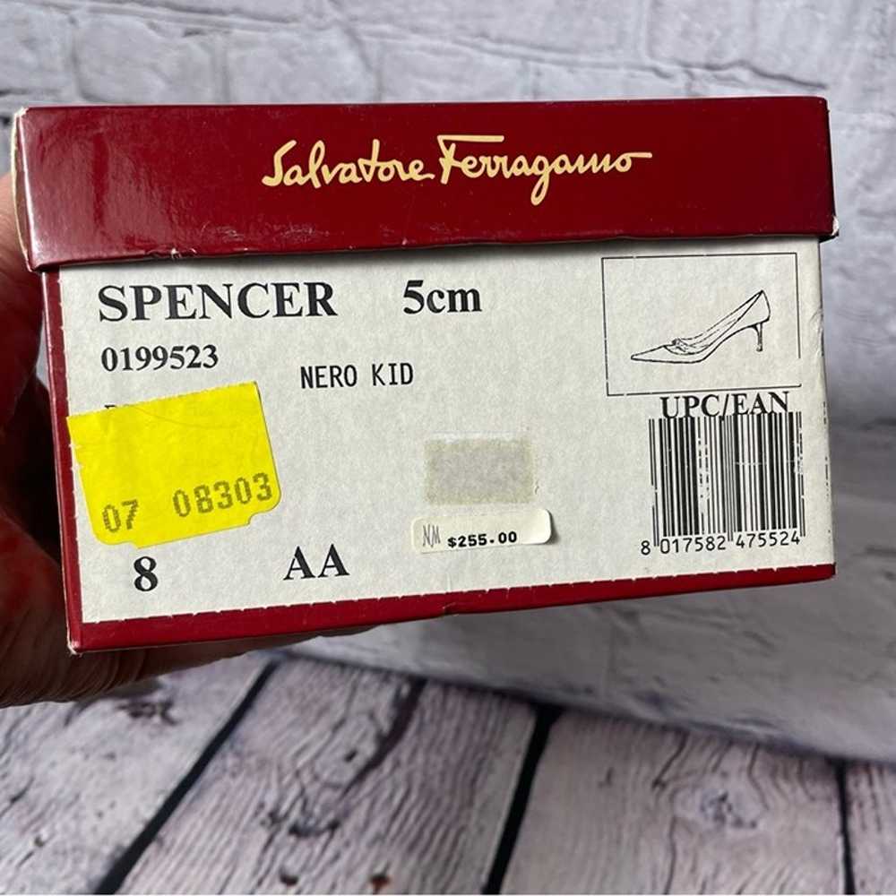 Vintage Salvatore Ferragamo Spencer Nero Kid Nero… - image 10