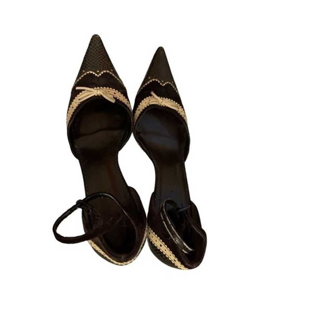 Vintage ALDO chocolate couture pointed toe strapp… - image 4