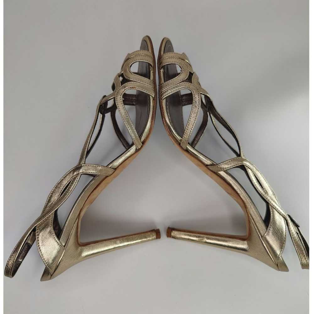 Gold Manolo Blahnik strappy heeled sandals - image 5