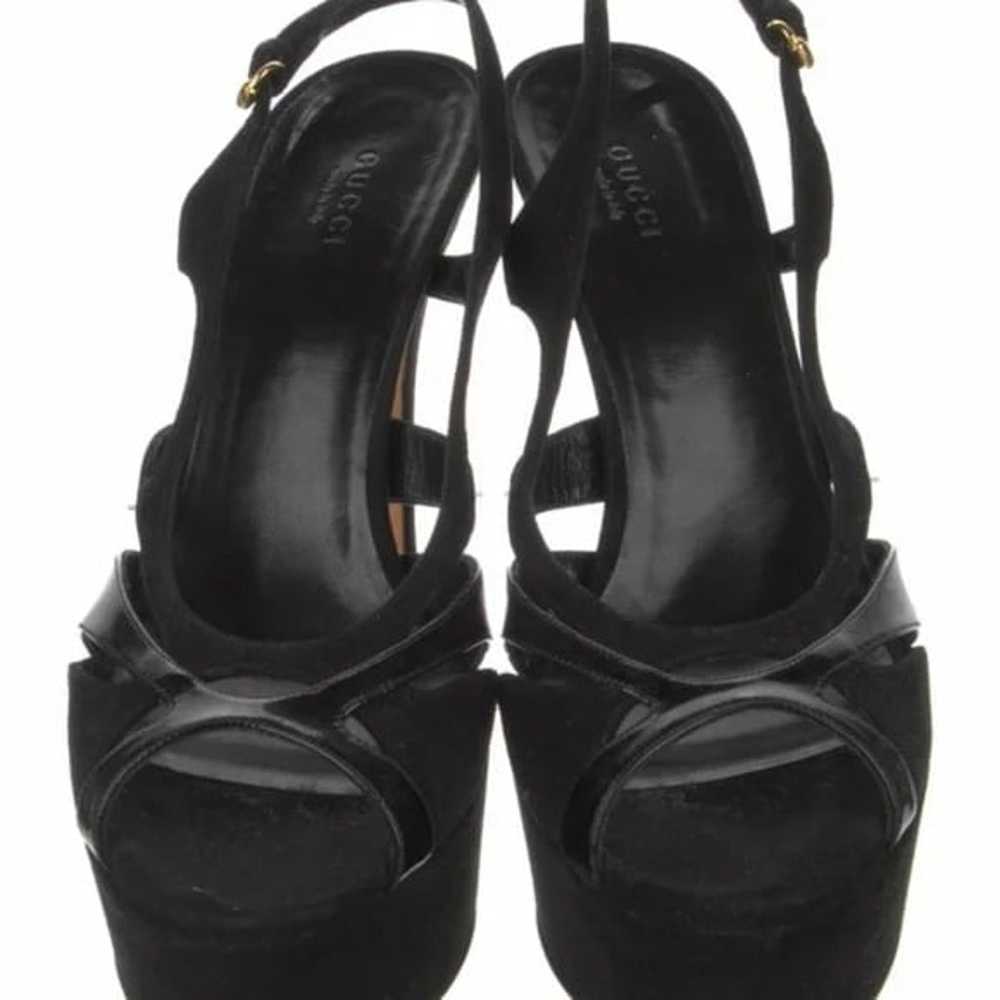 Vintage Gucci Patent Criss Cross Stiletto - sling… - image 3