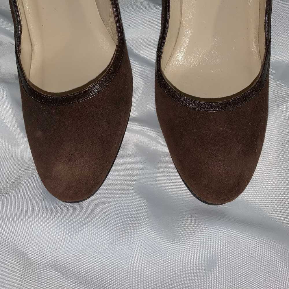 CHRISTIAN LOUBOUTIN size 37 brown suede BLOCK HEE… - image 6