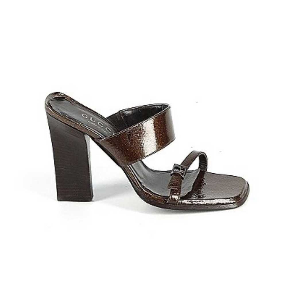 Gucci Vintage Brown Mule Heeled Sandals - image 1