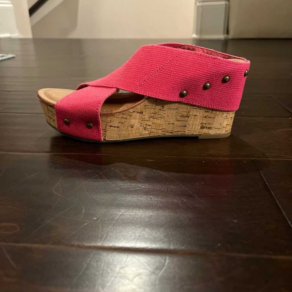 Crown Vintage Fuchsia Cork Wedges - image 2