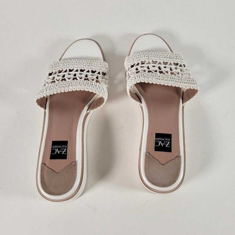 Zac Posen White Textured Woven Wedge Sandals Wome… - image 10