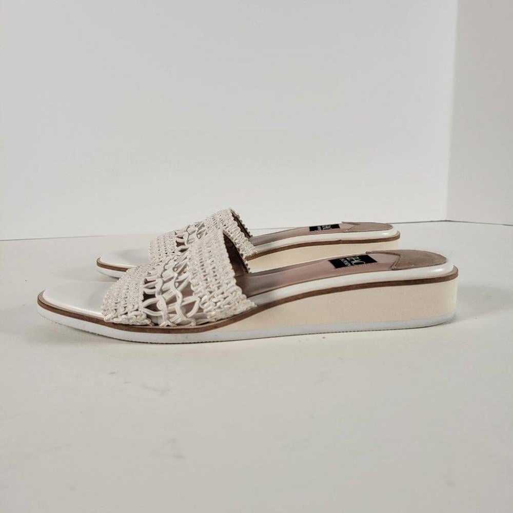 Zac Posen White Textured Woven Wedge Sandals Wome… - image 7