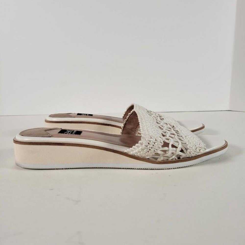 Zac Posen White Textured Woven Wedge Sandals Wome… - image 8