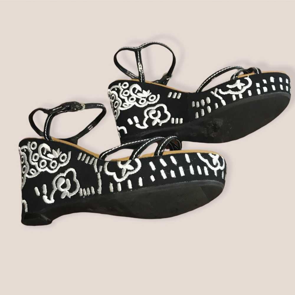 Vintage Y2K Embroidered Wedge Heels - image 4