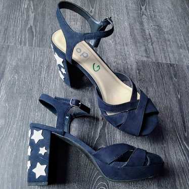 Pop garcelle heels in navy blue and white stars - image 1