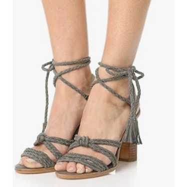 Joie 'Banji' Braided Gray Suede High Heel Sandals 