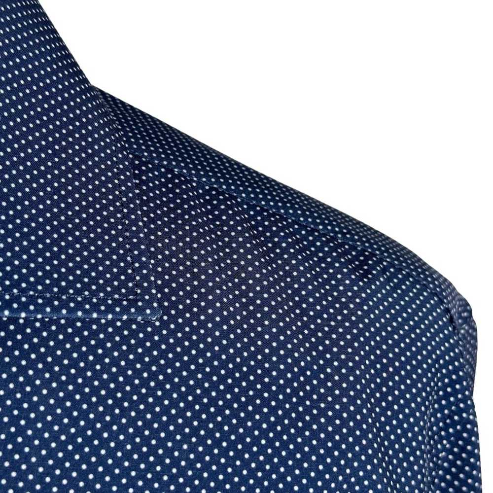 Wrk Wrk Button Up Shirt Blue Polka Dot 4 Way Stre… - image 5