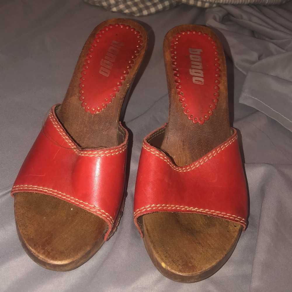 sandals for women size 6 wooden red vintage - image 1