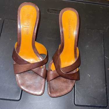 enzo angiolini vintage brown wedges