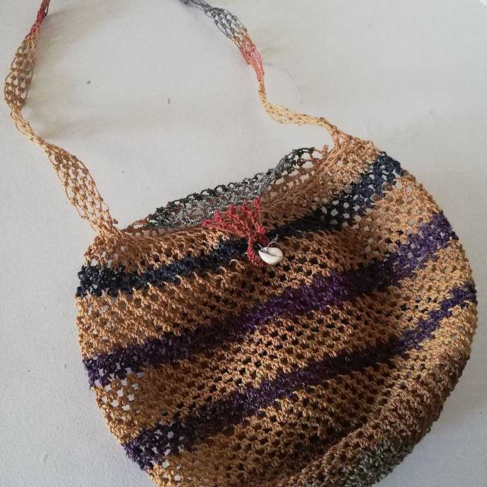 Vintage hemp crochet bag. - image 1