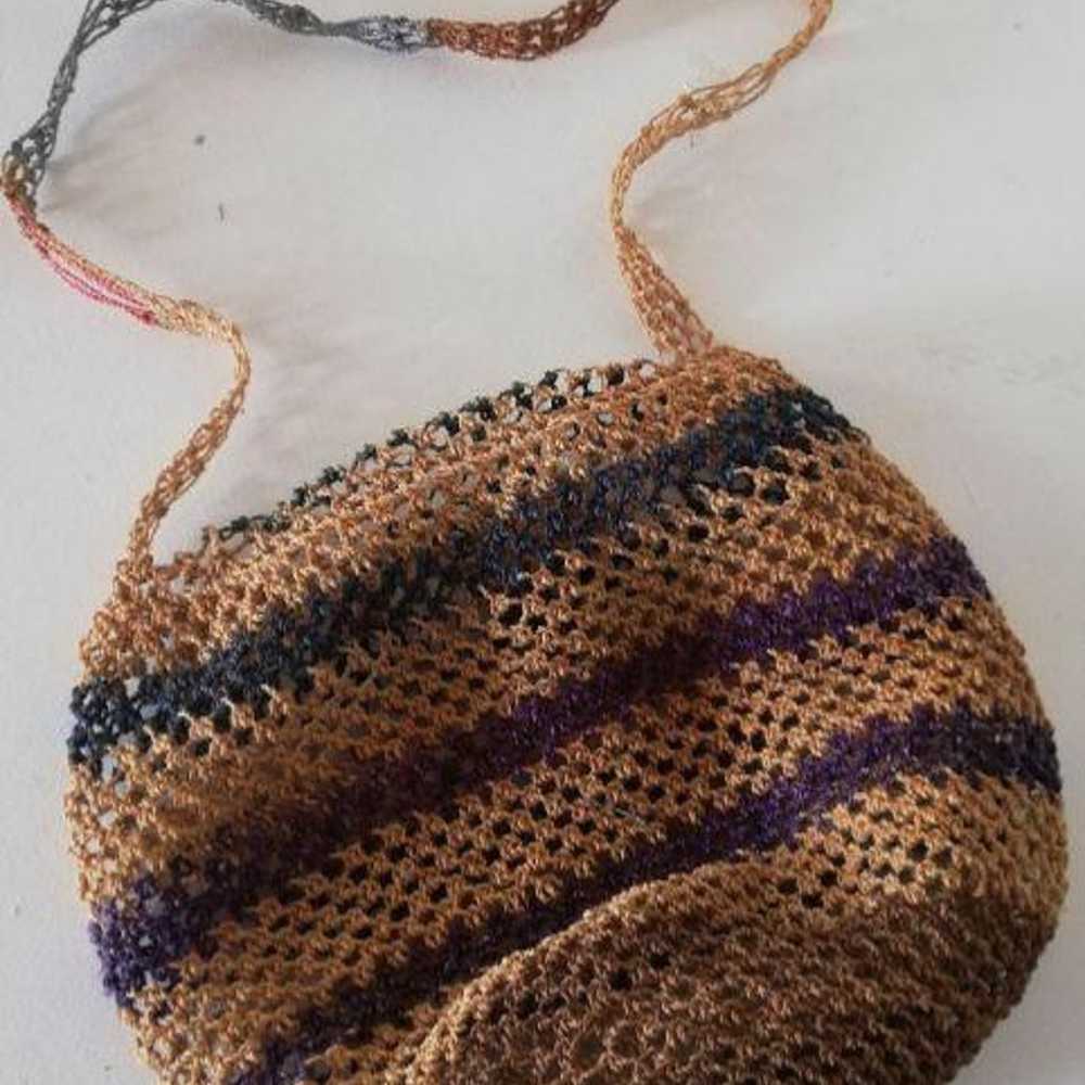 Vintage hemp crochet bag. - image 2