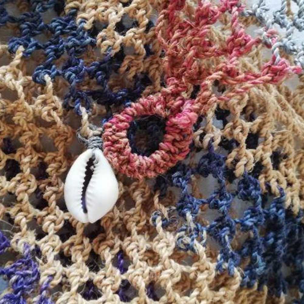 Vintage hemp crochet bag. - image 4