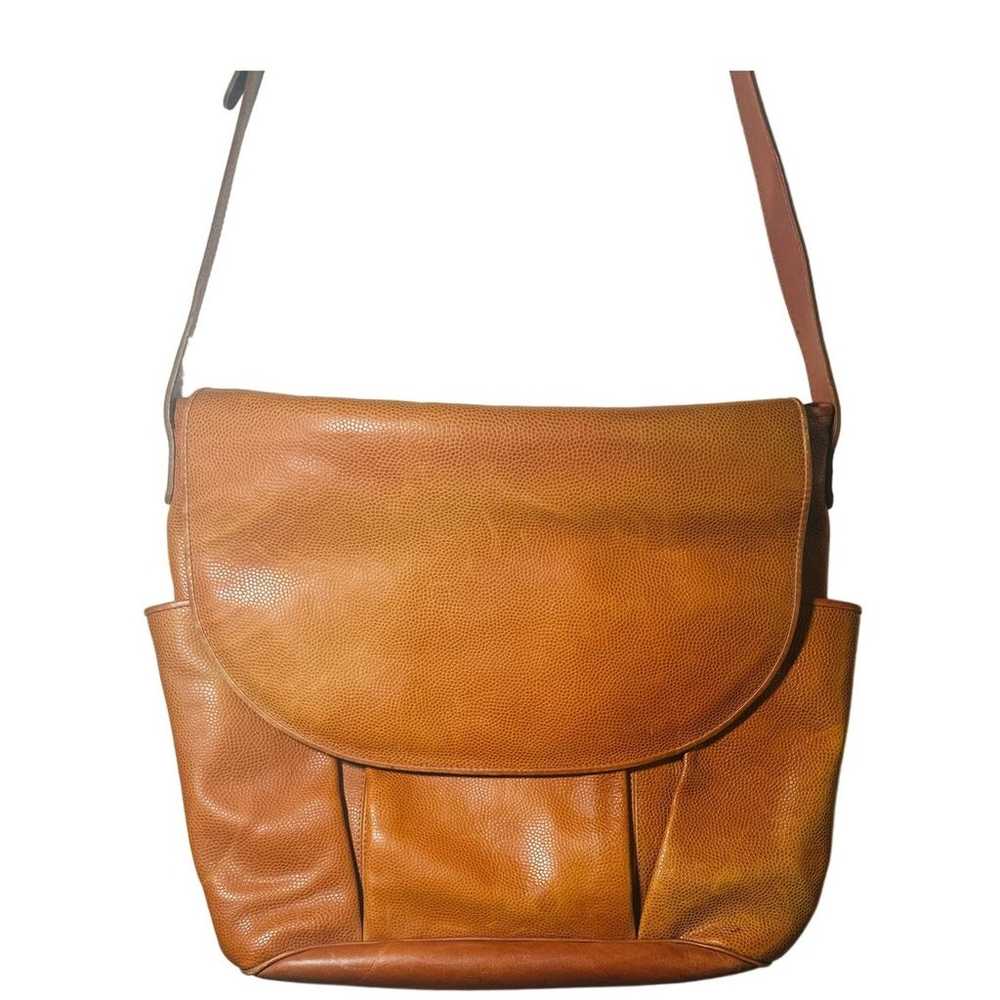 Brown Leather Vintage Pebble Congac Leather Leven… - image 1