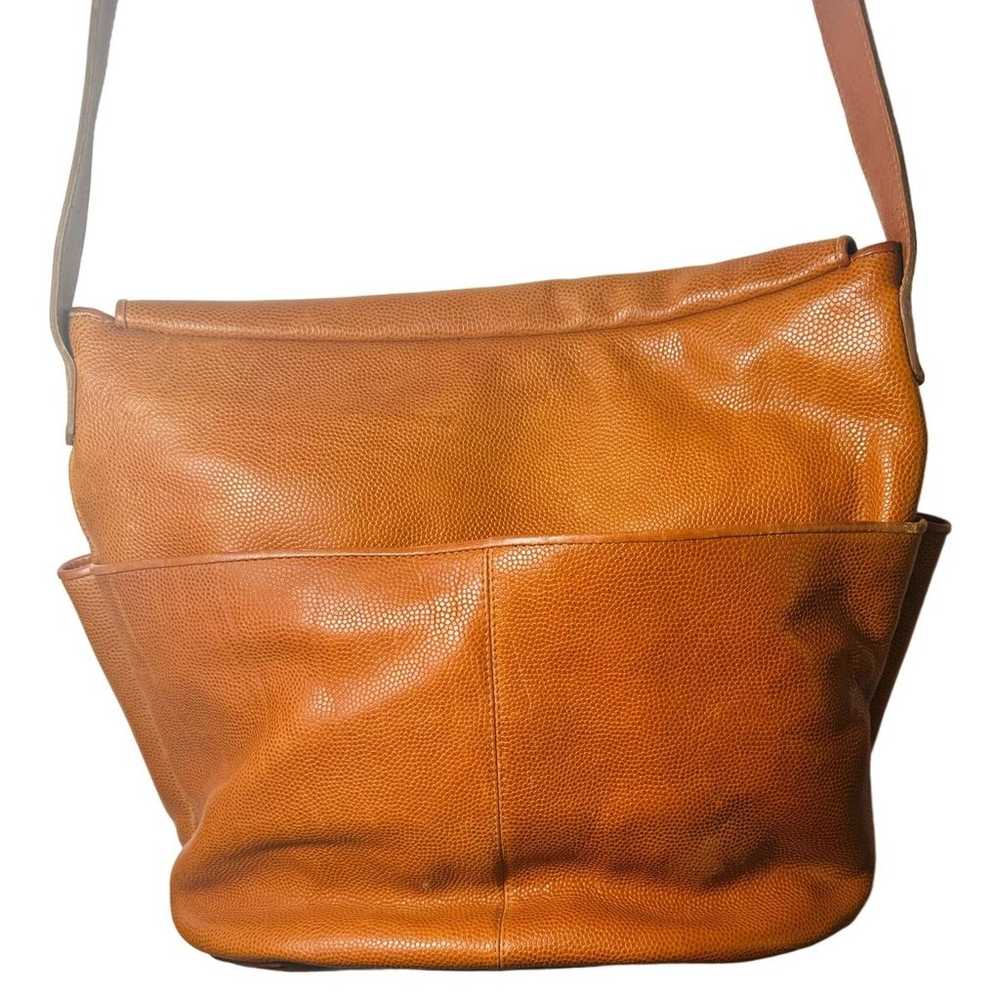 Brown Leather Vintage Pebble Congac Leather Leven… - image 3