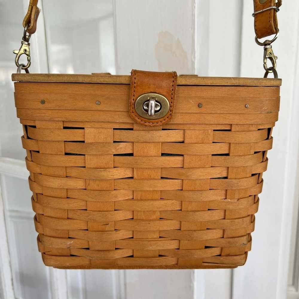 Vintage 1998 Longaberger Basket Crossbody Purse - image 3