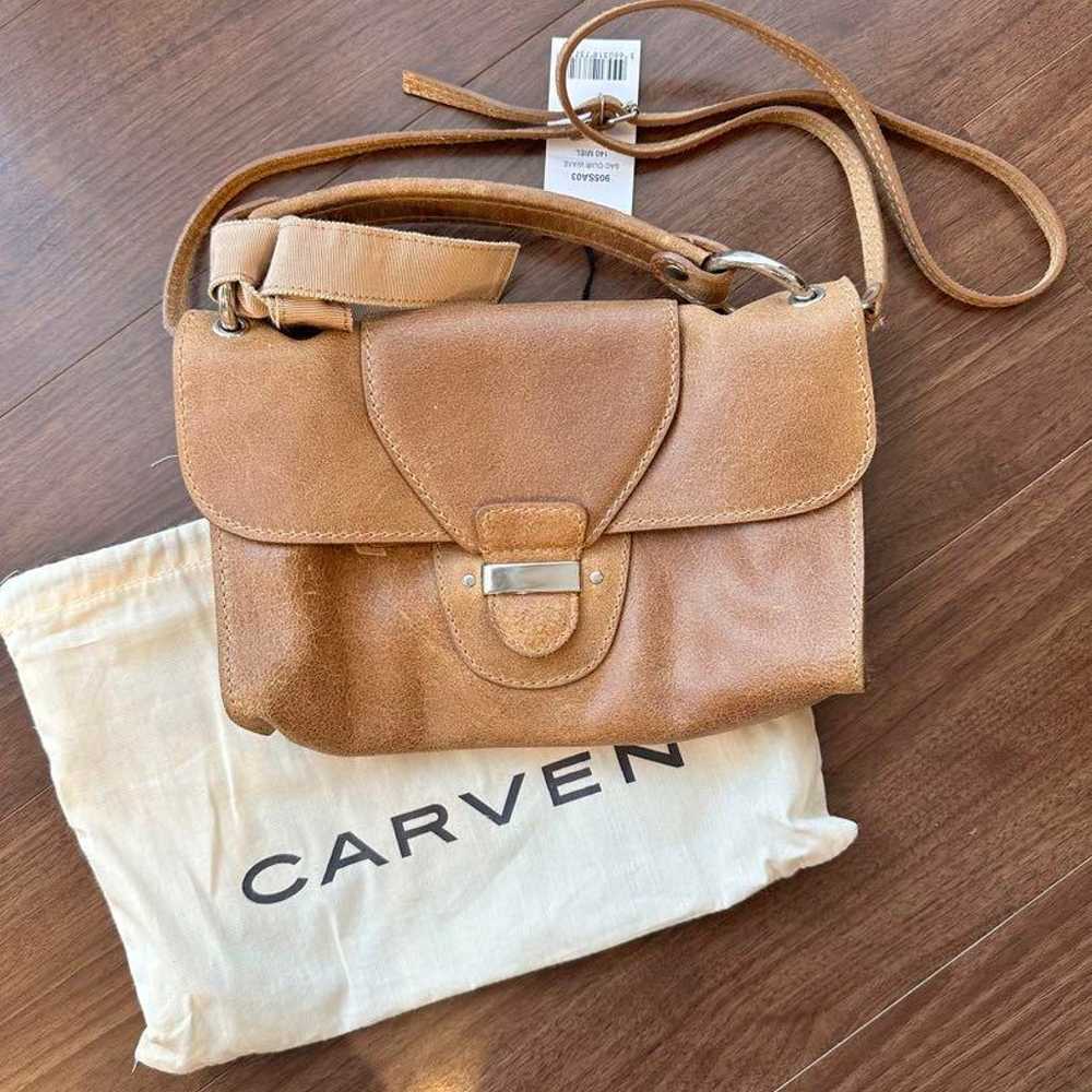 CARVEN Beige Vintage Leather Shoulder Bag - image 1