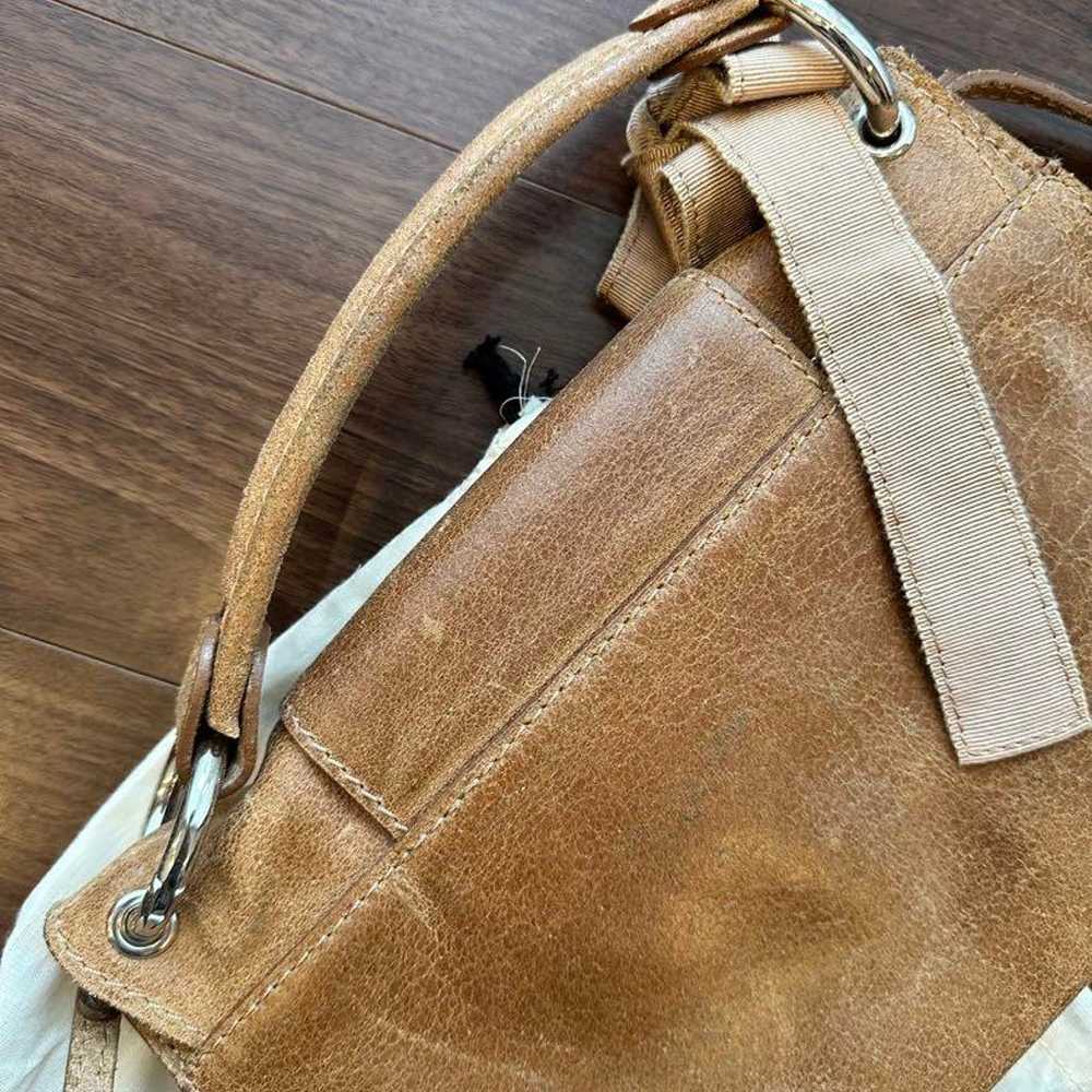 CARVEN Beige Vintage Leather Shoulder Bag - image 4