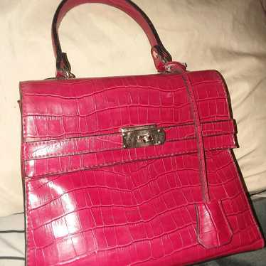 Vintage red crocodile leather bag