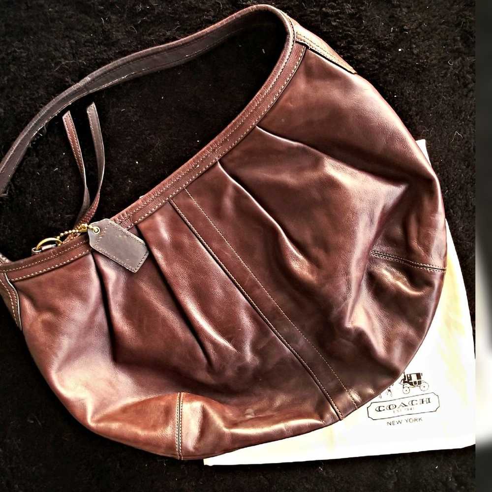 Luxurious Leather Coach/Mocha Brown/Chic - image 1