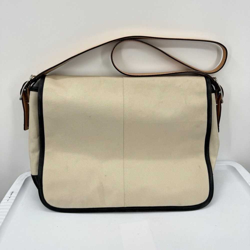 Vintage COACH 5149 Large Canvas Leather Messenger… - image 1