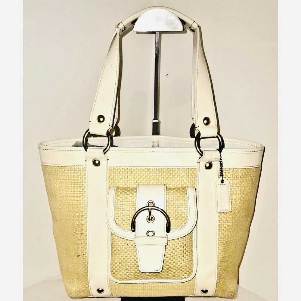 Coach Woven Legacy Tote Shopper Bag - image 1