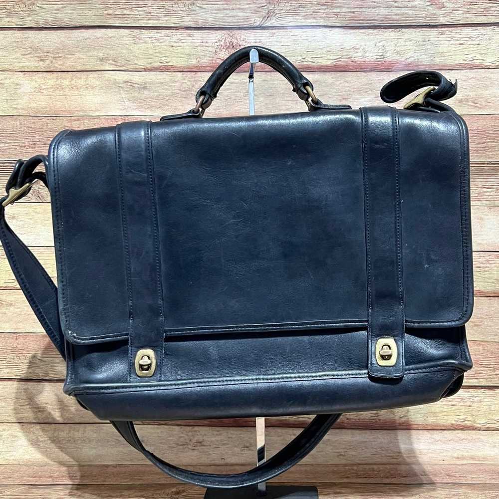 Coach Black Leather Vintage Briefcase - image 1