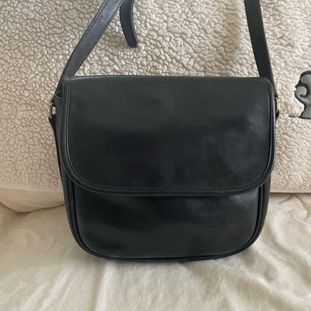 Coach vintage black leather crossbody bag - image 3