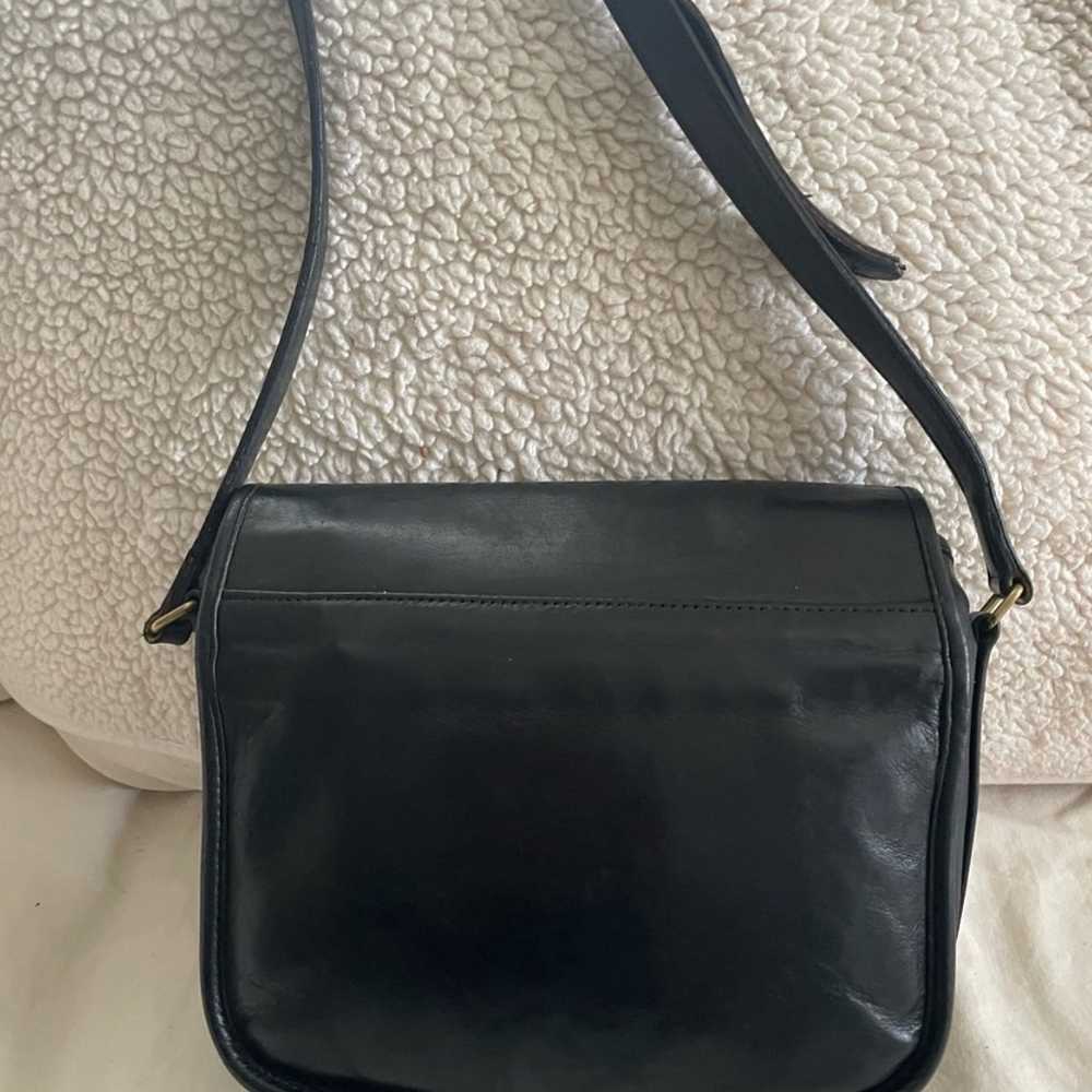 Coach vintage black leather crossbody bag - image 4