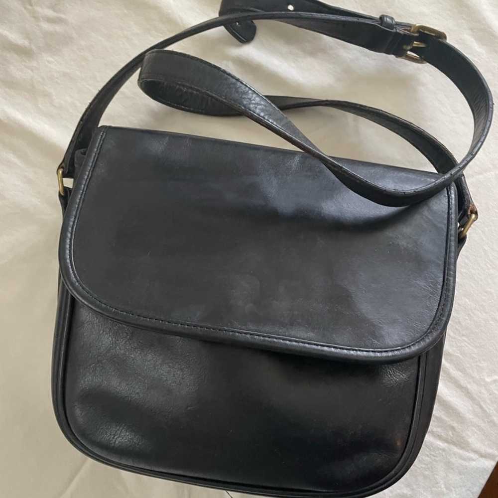 Coach vintage black leather crossbody bag - image 5