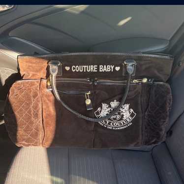 Vintage Y2K Juicy Couture Brown Velour Tote Bag D… - image 1