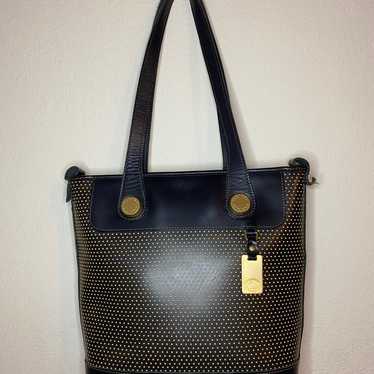 Dooney & Bourke deals Women's Cabrio Perforated Leather Hobo Bag Black w/ Yellow Polka