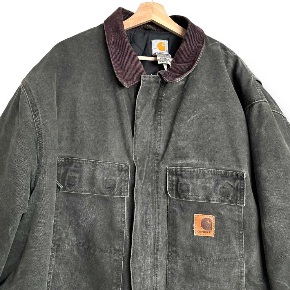 Vintage Carhartt Duck Canvas Corduroy Collar Quil… - image 3