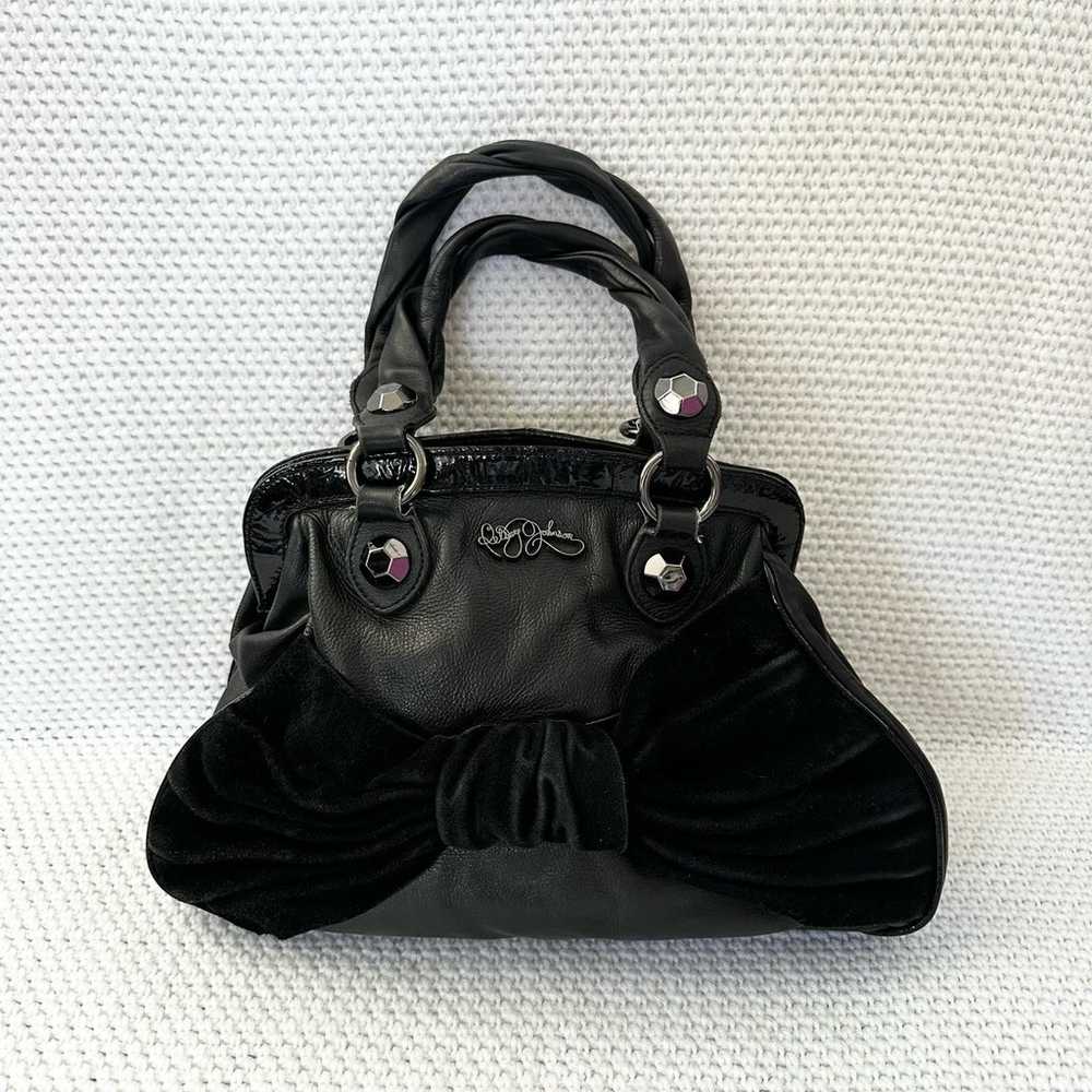 Betsey Johnson Vintage Y2K Top Handle Satchel Bla… - image 1