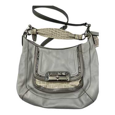 Coach Gray Python and Croc Embossed Leather Kristi