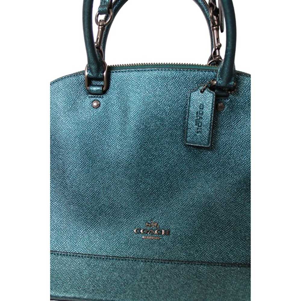 COACH Vintage Metallic Teal Green Leather Sierra … - image 2