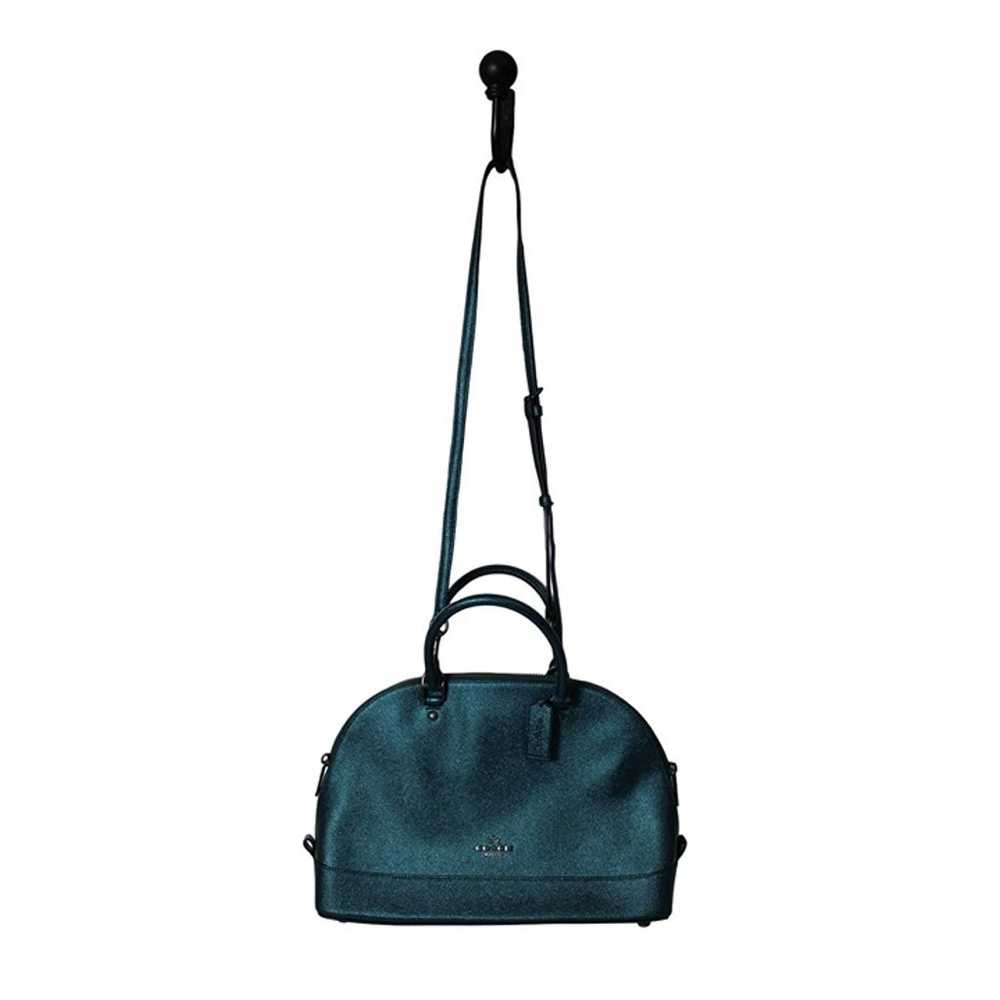 COACH Vintage Metallic Teal Green Leather Sierra … - image 3