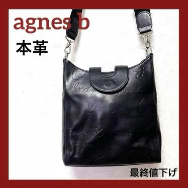 【Used】agnes b Genuine Leather Shoulder Bag Rare Vi