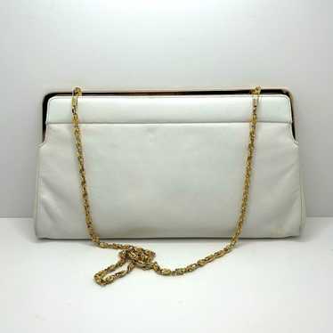 Vintage Bags By Supreme White Leather Chain Envel… - image 1