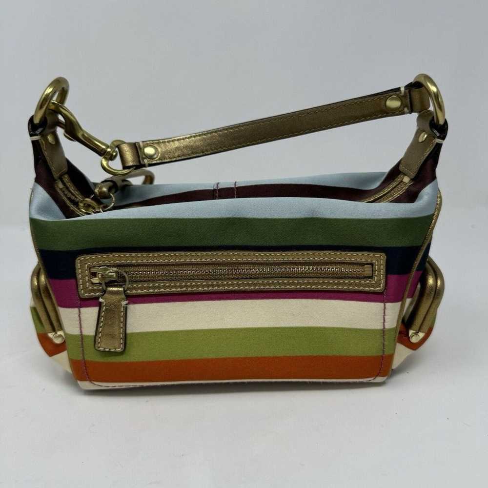 Coach Vintage Y2K Mini Satin Leather Striped Top … - image 2