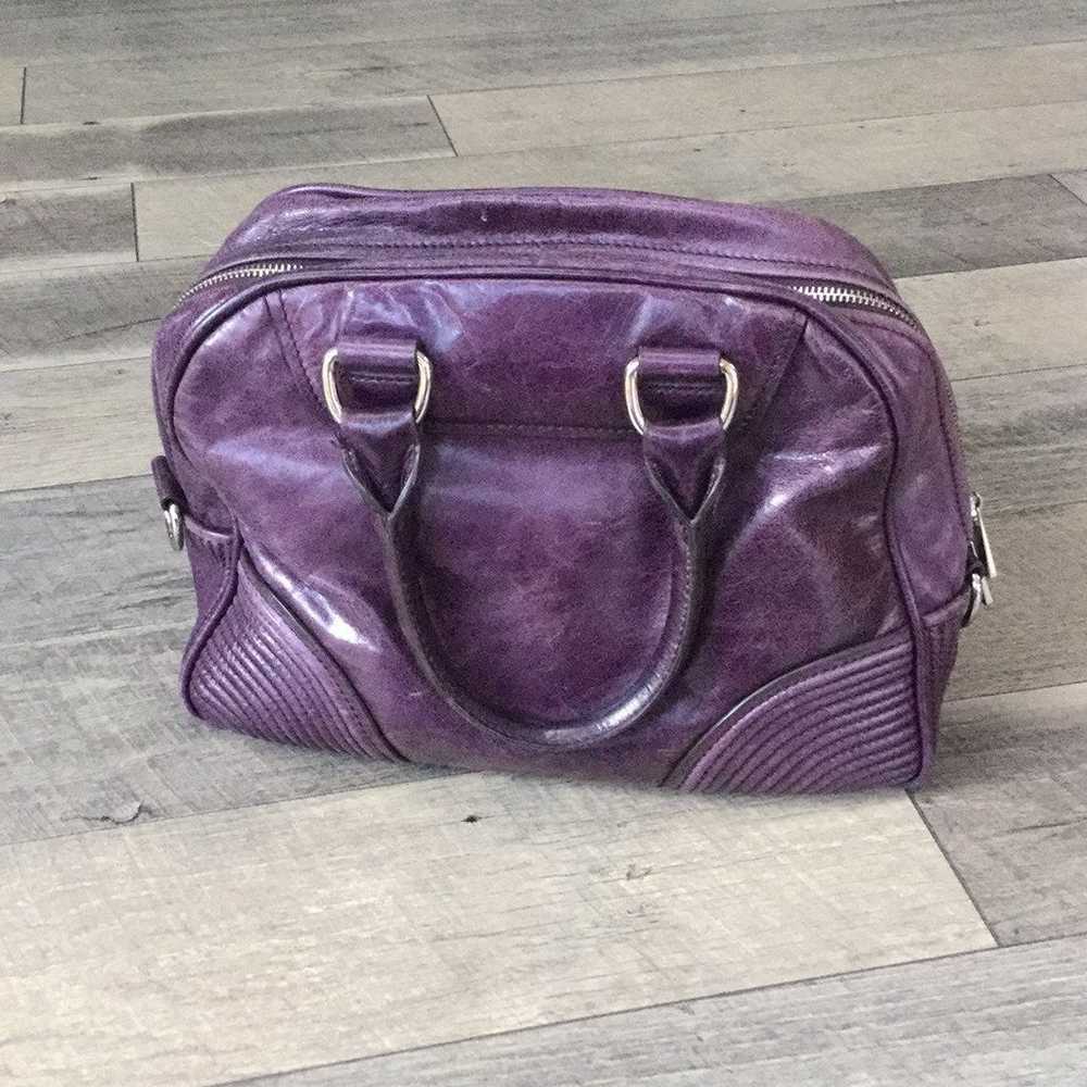 Medium Purple Leather bowling bag tote - image 2