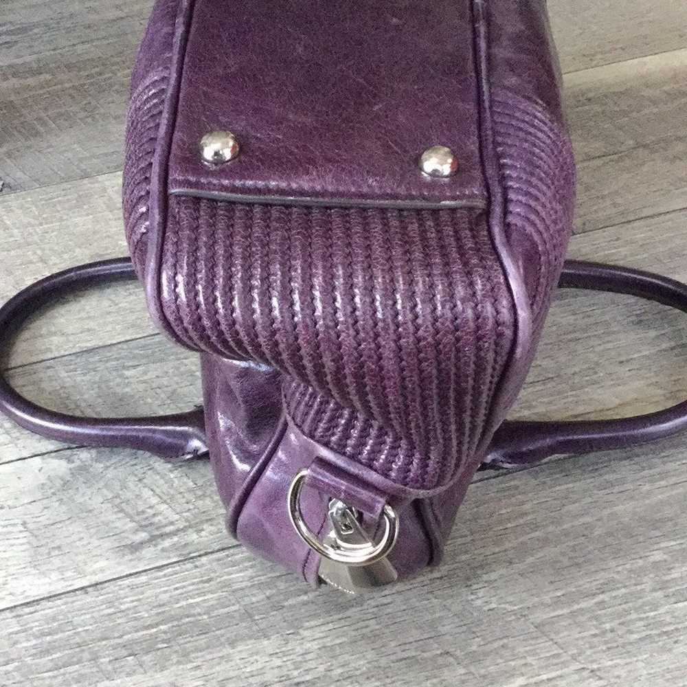 Medium Purple Leather bowling bag tote - image 6