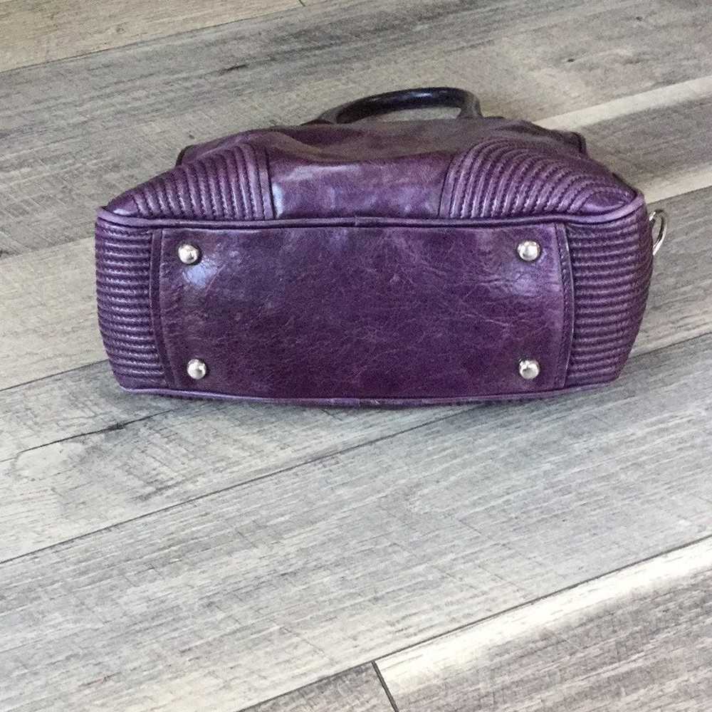 Medium Purple Leather bowling bag tote - image 7