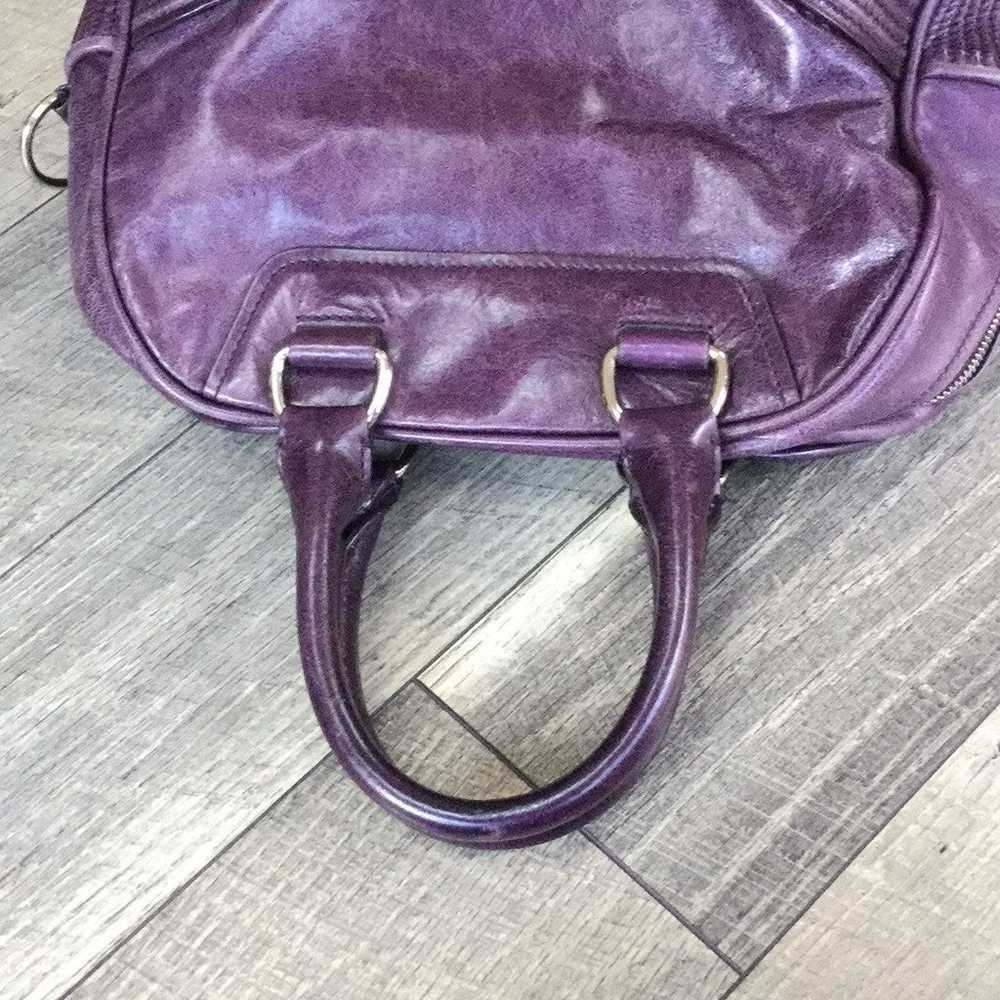 Medium Purple Leather bowling bag tote - image 8