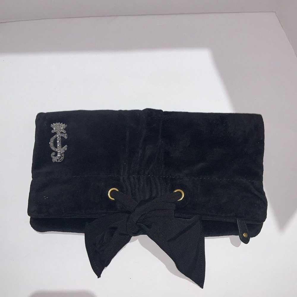 Juicy Couture Suede Clutch Black Bag Y2K - image 1