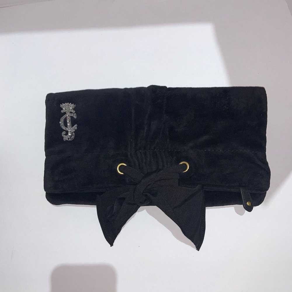 Juicy Couture Suede Clutch Black Bag Y2K - image 2