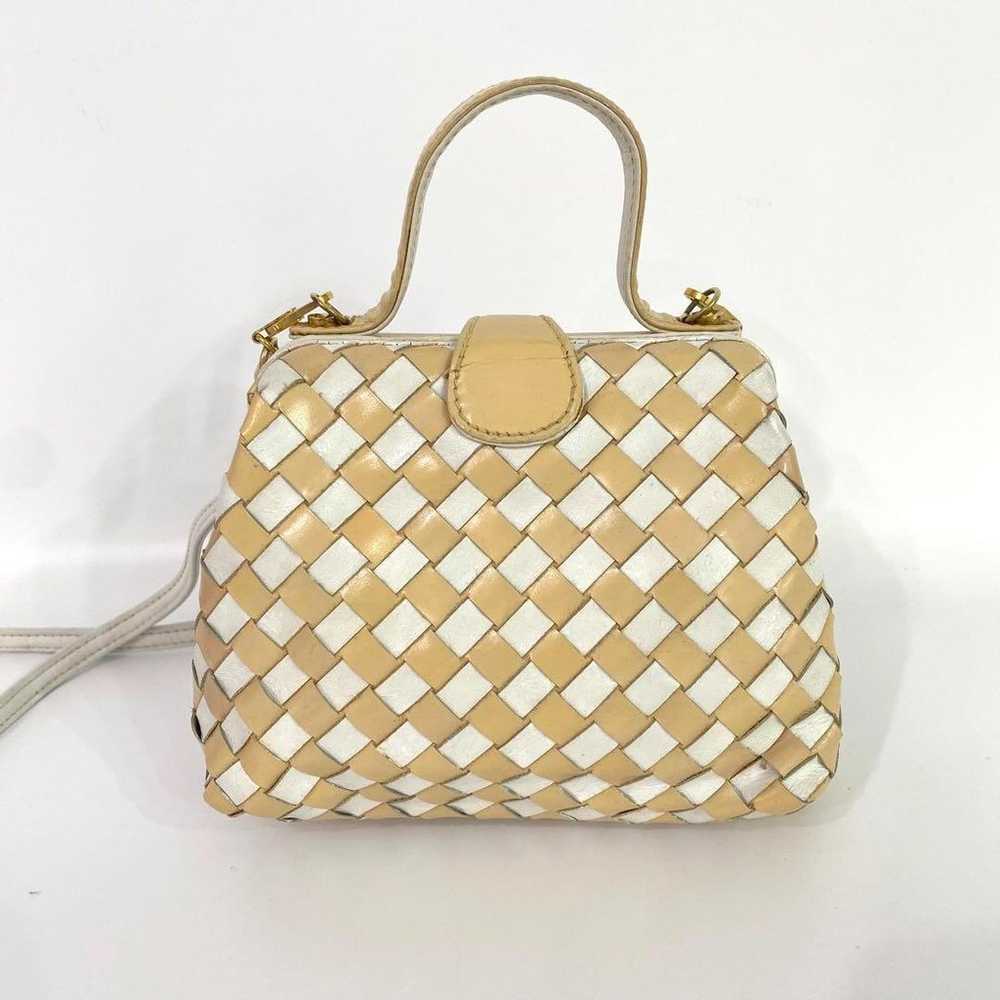 BALLY Bally shoulder bag woven beige white leather - image 2