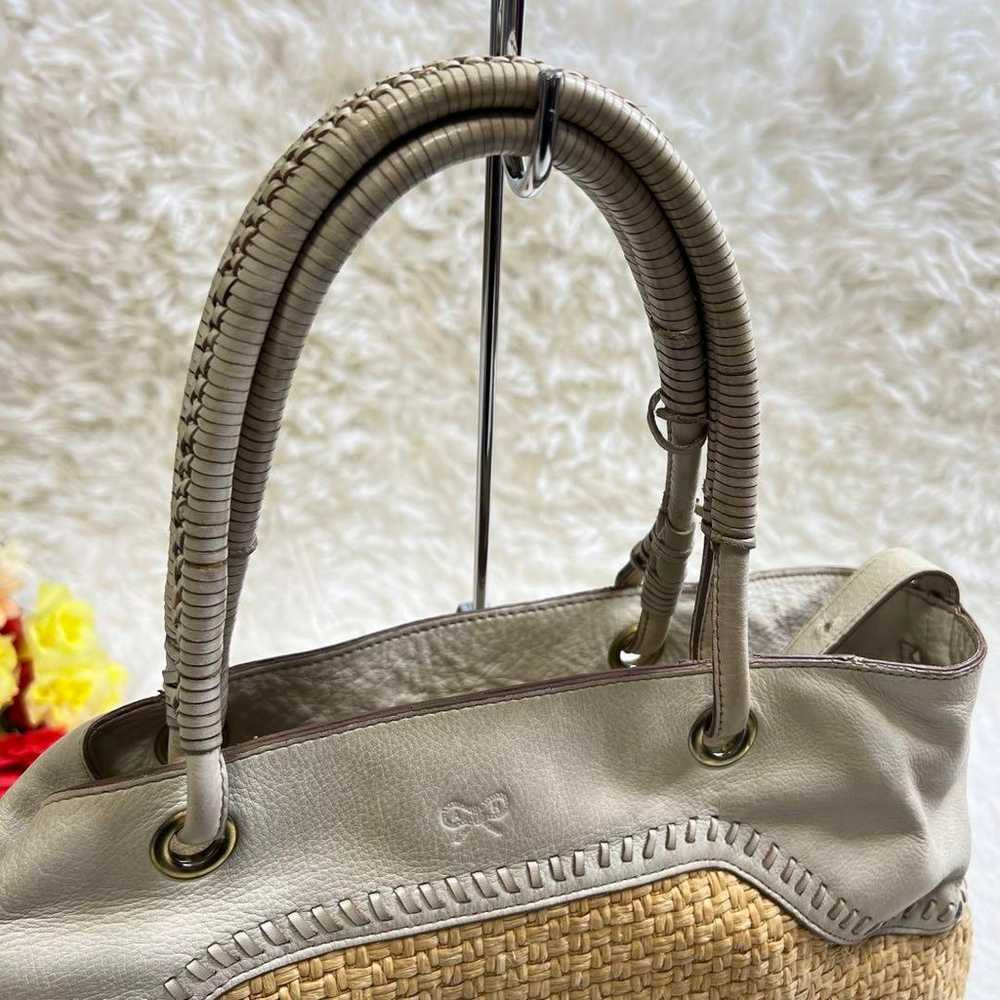 Rare Anya Hindmarch Basket Bag Tote Bag Large Cap… - image 8